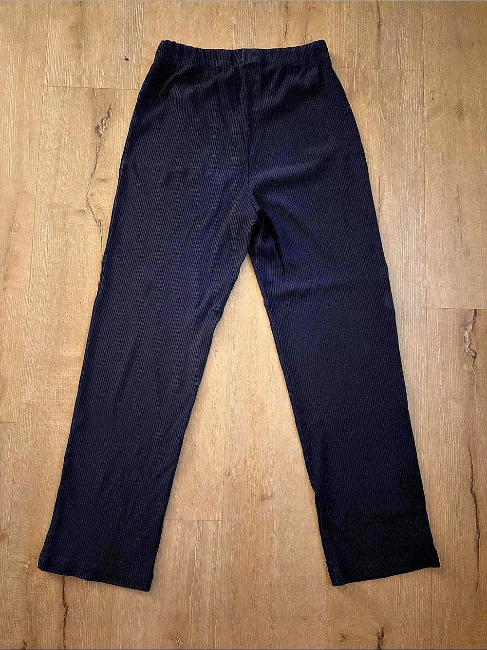 Reformation Jeans Wide Leg Ribbed Pants Navy Size L